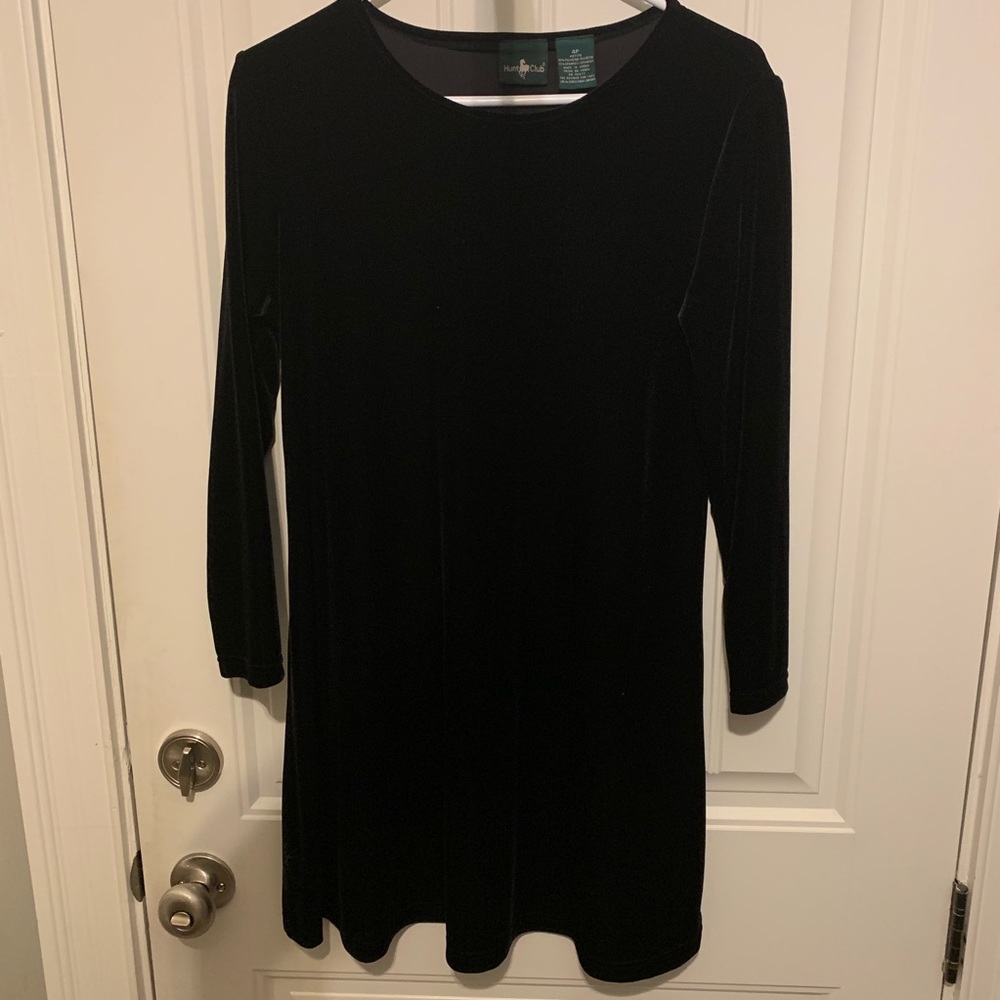 Black velour/velvet feel basic dress